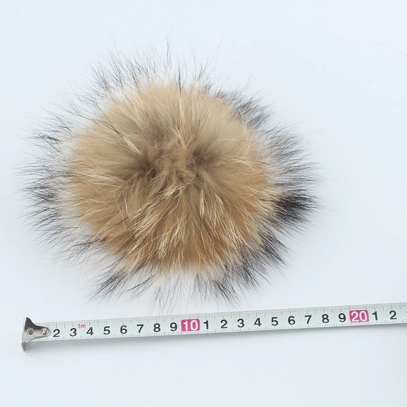 Baby Fur Pompom Beanie Hat Scarf Set