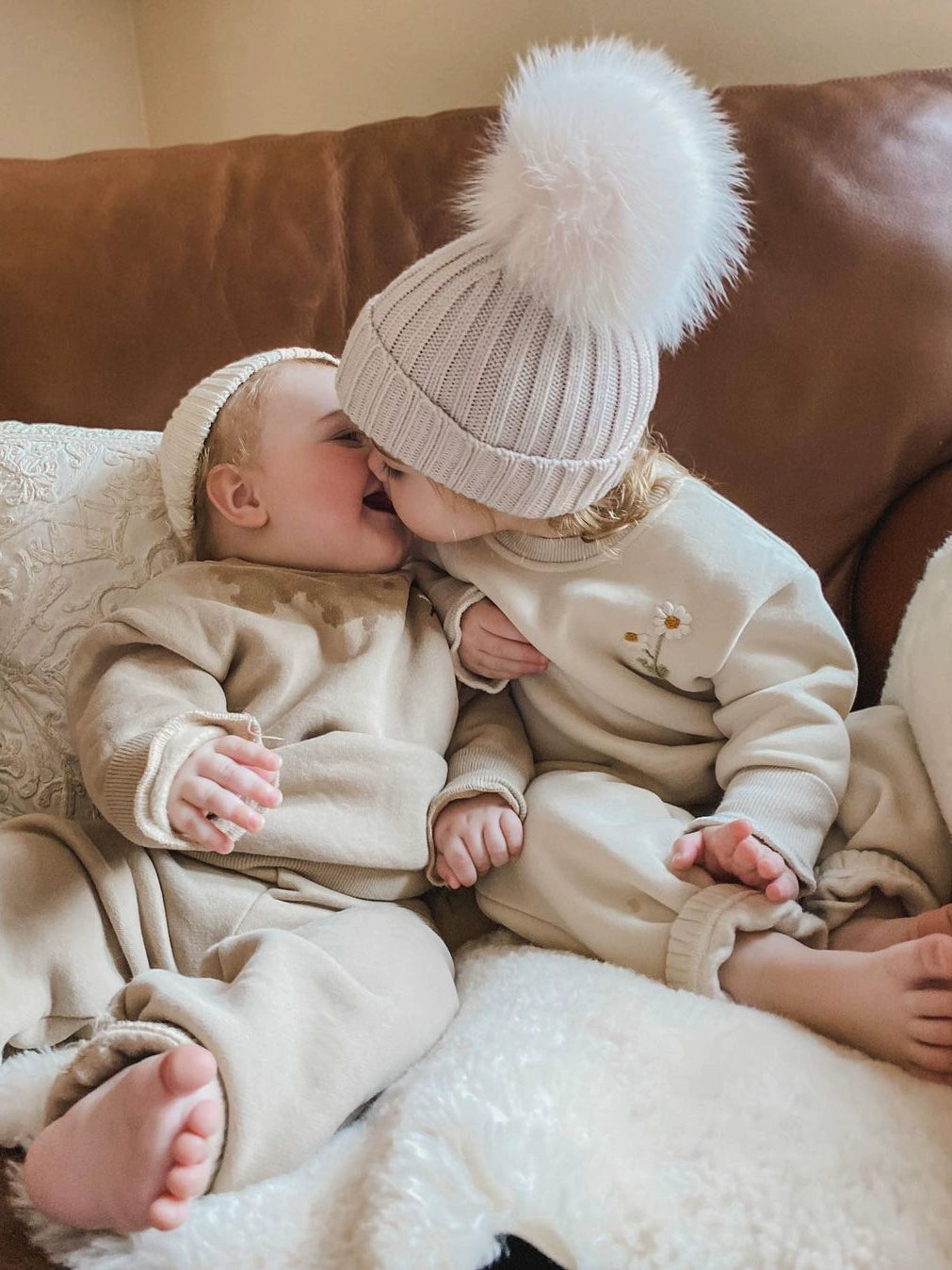 Baby Cream Hat Fashion Winter Pompom Hat