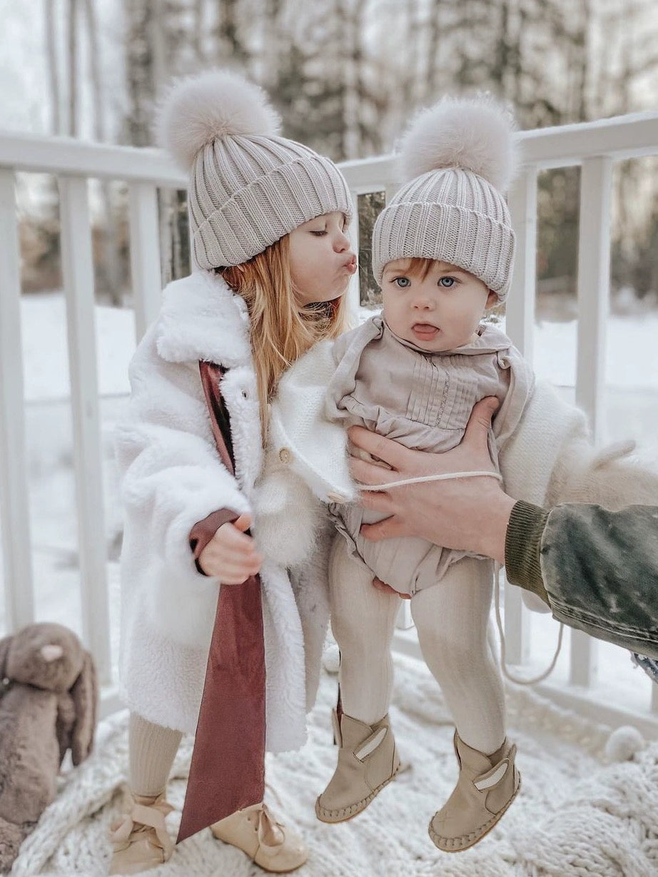 Baby Cream Hat Fashion Winter Pompom Hat