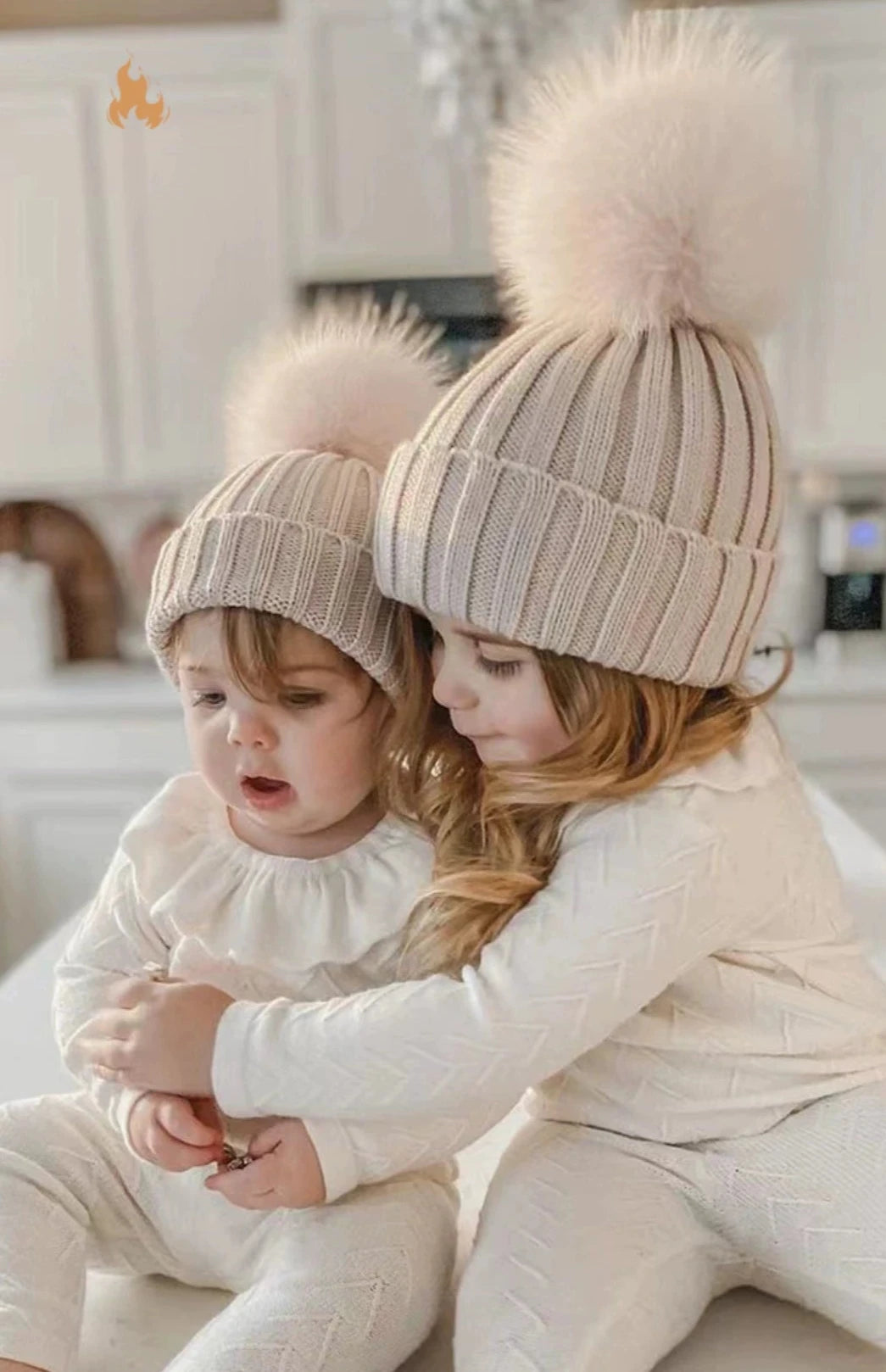 Baby Cream Hat Fashion Winter Pompom Hat