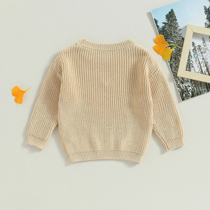 Baby Sweater in White Daises