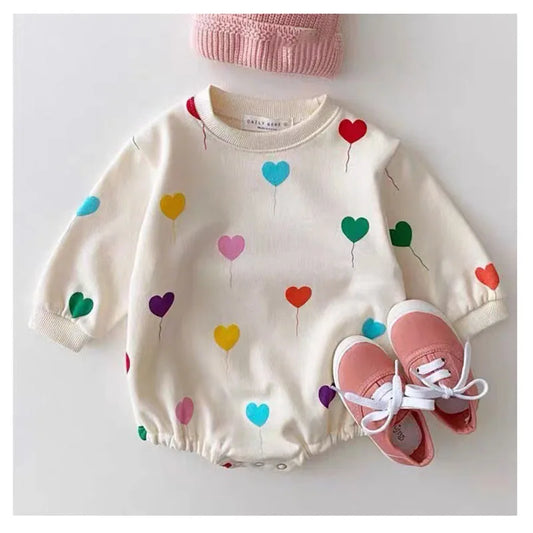 Baby Balloon Heart Sweatshirt Bodysuit