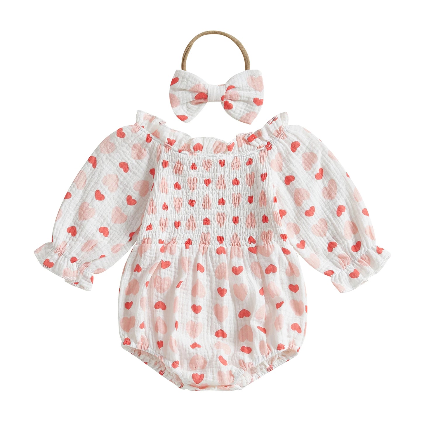 Baby Valentine Off-Shoulder Heart Bodysuit