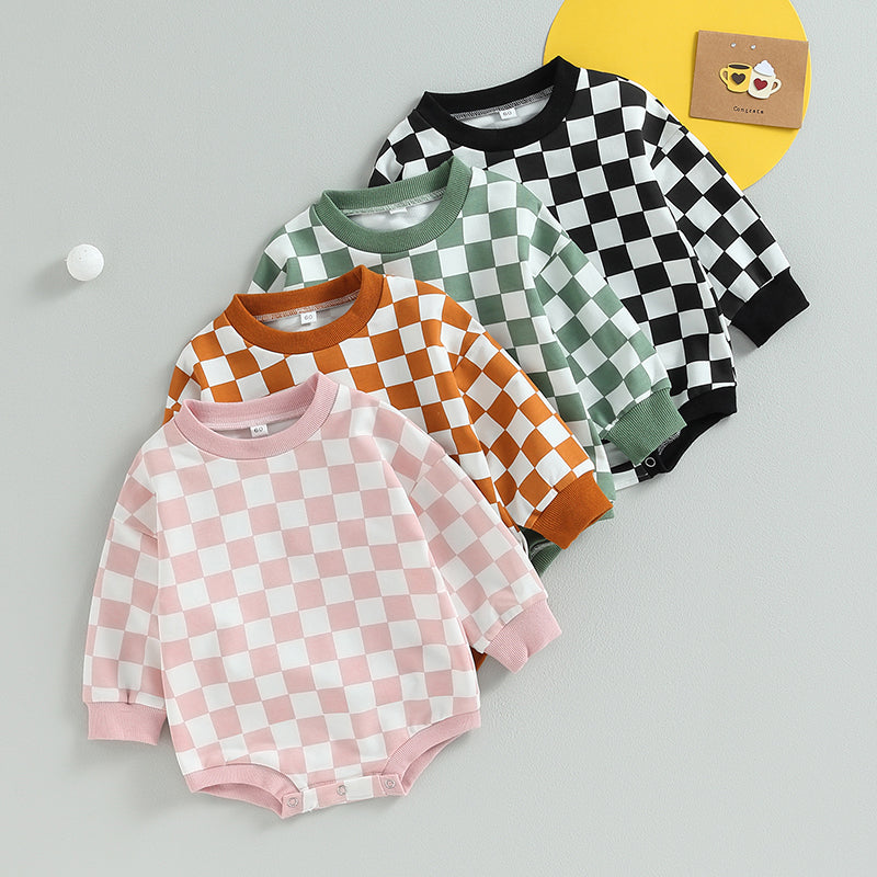 Baby Checkerboard Sweatshirt Bodysuit