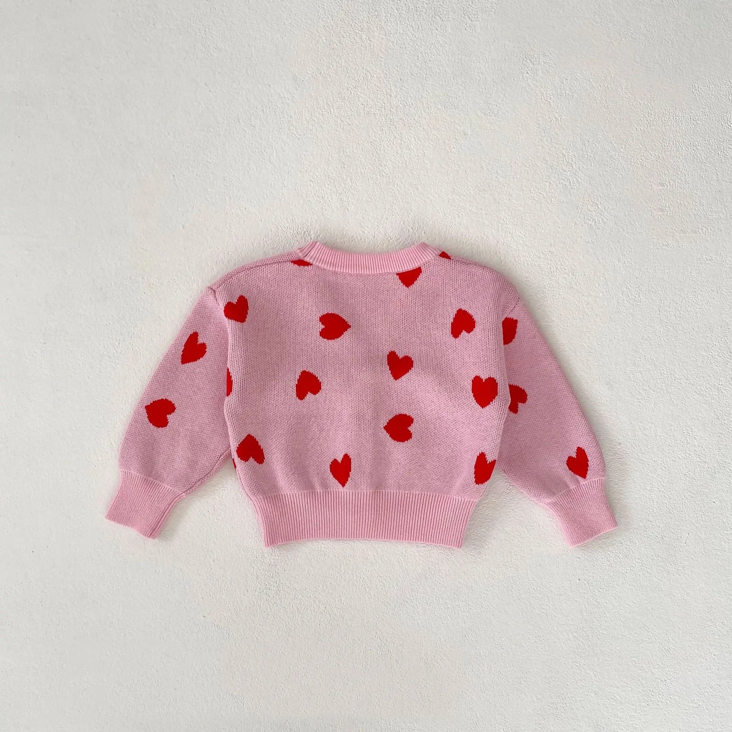 Baby Girl Pink Heart-Shaped Cardigan Sweater