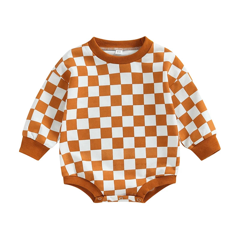 Baby Checkerboard Sweatshirt Bodysuit