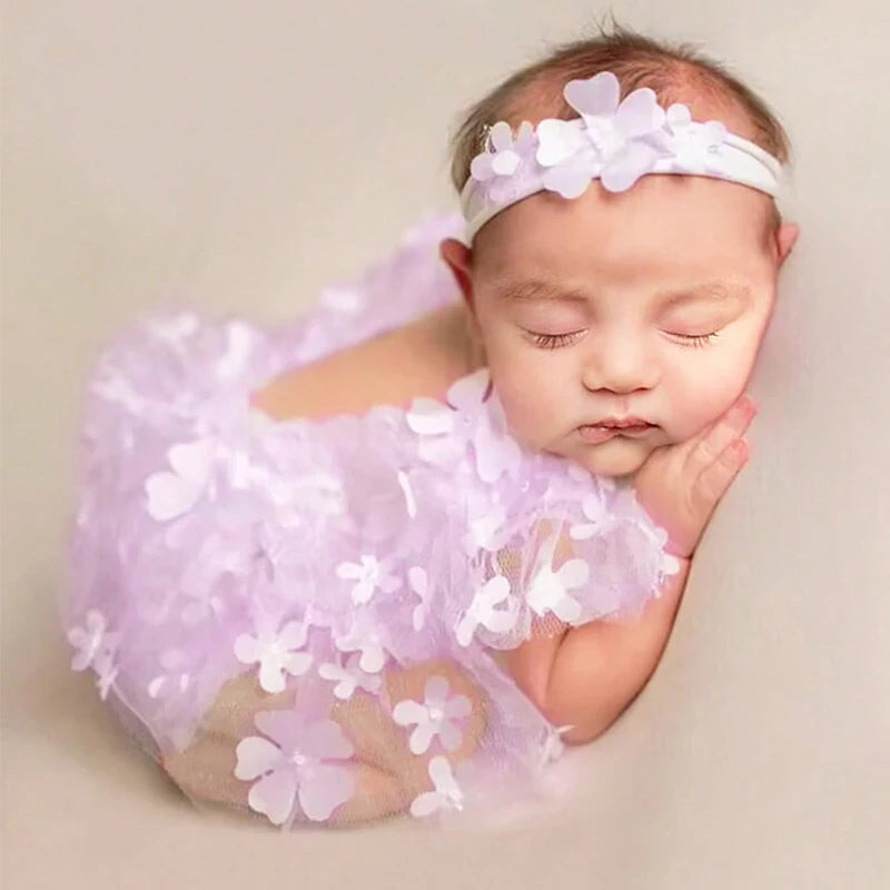 Newborn Floral Dress Photoshoot Outfit Set