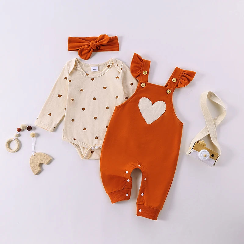 Baby Valentine Heart Ruffle 2-Piece Overall