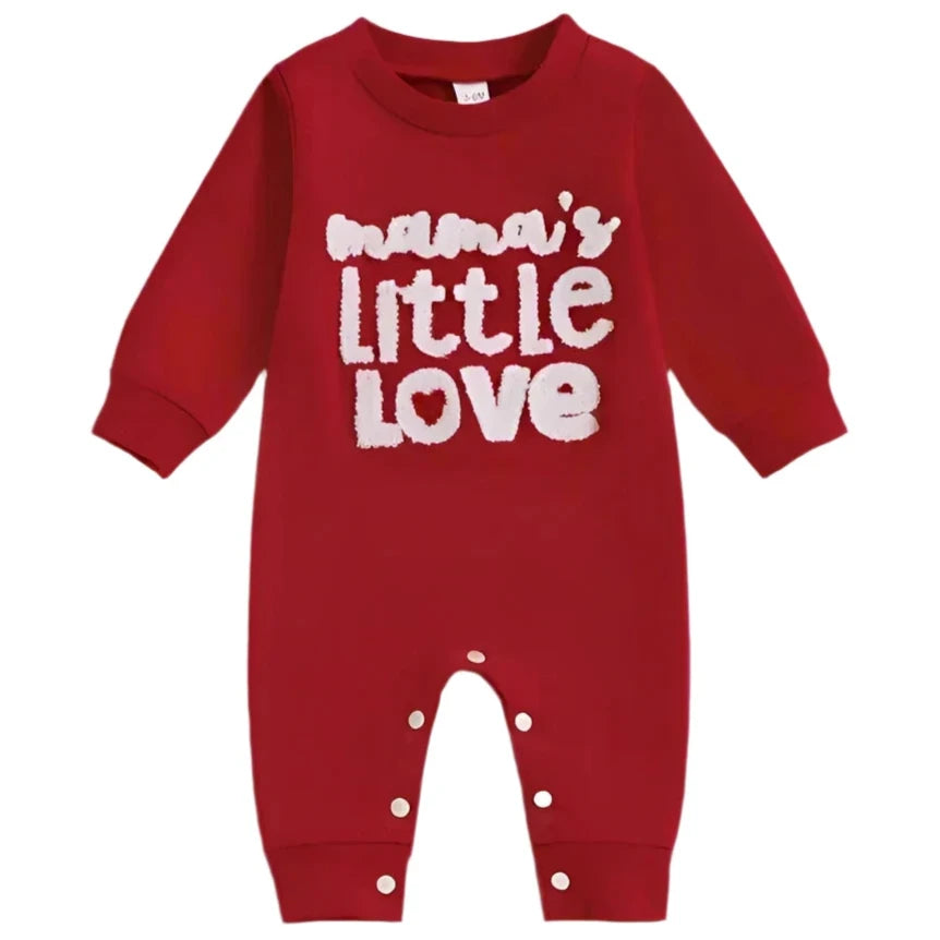 Baby Valentine Red Love Romper "Mama's Little Love"