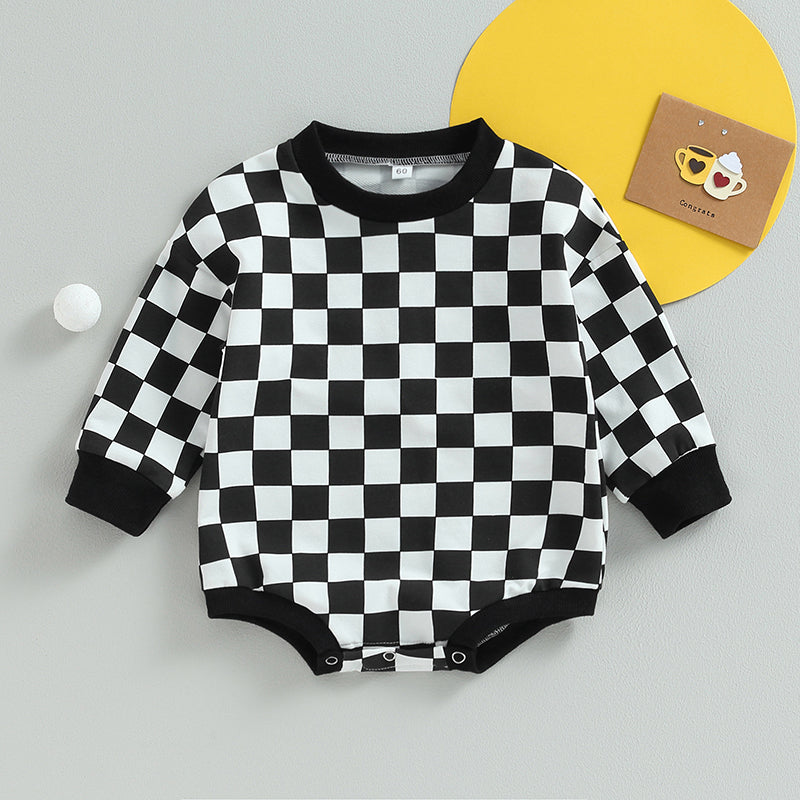 Baby Checkerboard Sweatshirt Bodysuit