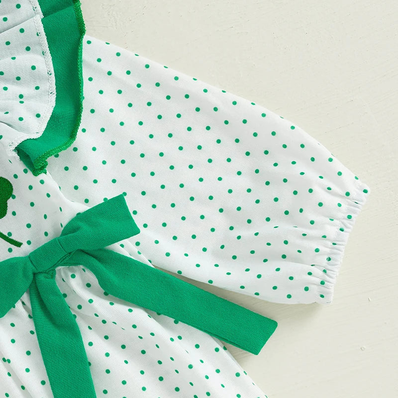 Baby Romper with Bow and Shamrocks