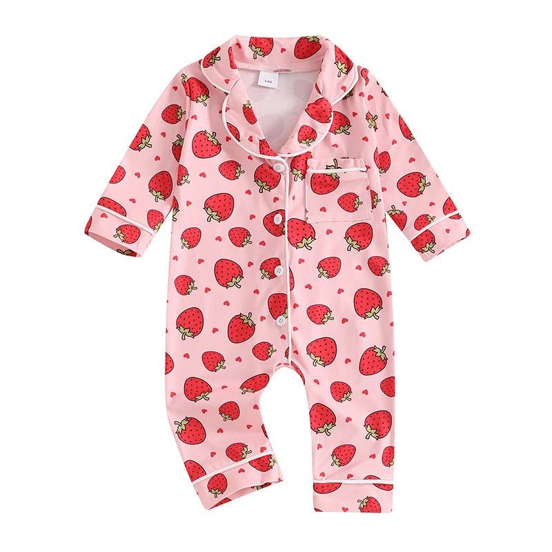 Strawberry Button-Down Pajamas