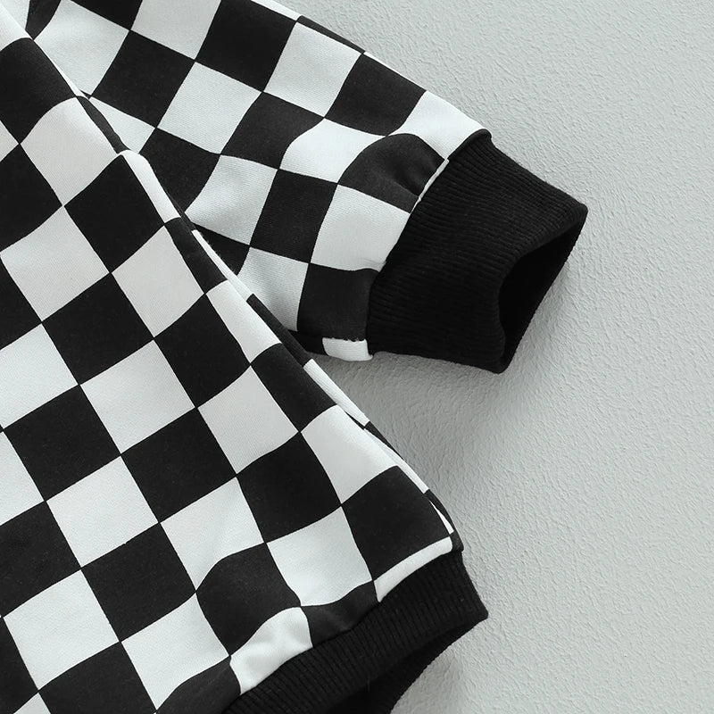 Baby Checkerboard Sweatshirt Bodysuit