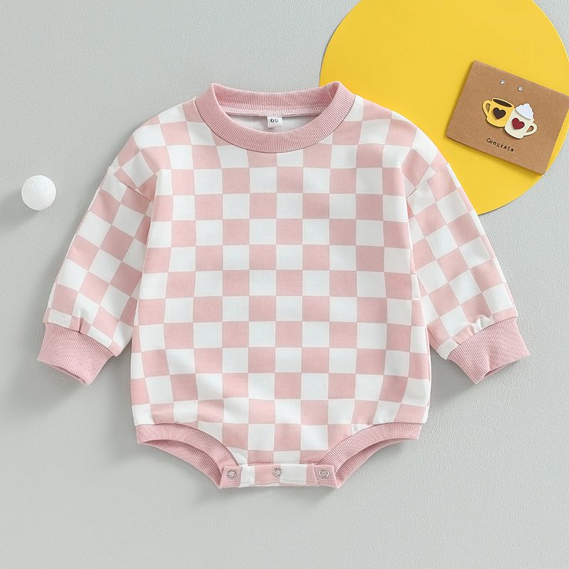 Baby Checkerboard Sweatshirt Bodysuit