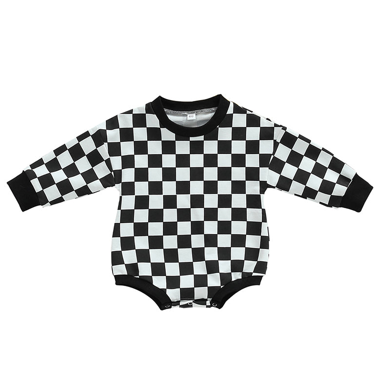 Baby Checkerboard Sweatshirt Bodysuit