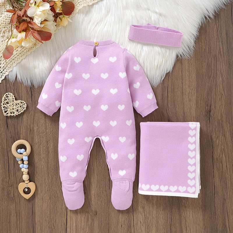 Baby Lilac Heart Fleece Pajama