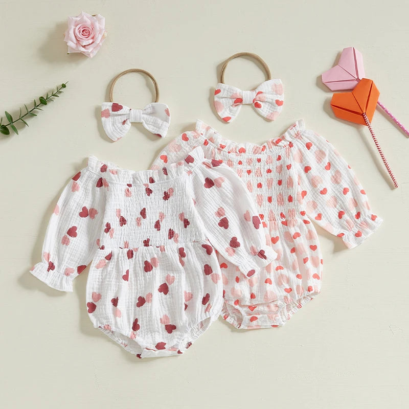 Baby Valentine Off-Shoulder Heart Bodysuit