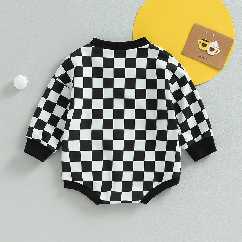 Baby Checkerboard Sweatshirt Bodysuit