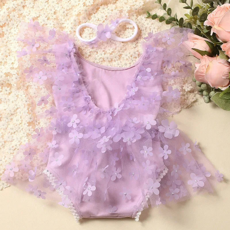 Newborn Floral Dress Photoshoot Outfit Set