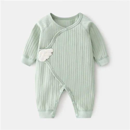 Baby Ribbed Long-Sleeve Cotton Romper