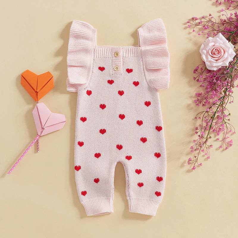 Baby Valentine Sweet Ruffle Romper