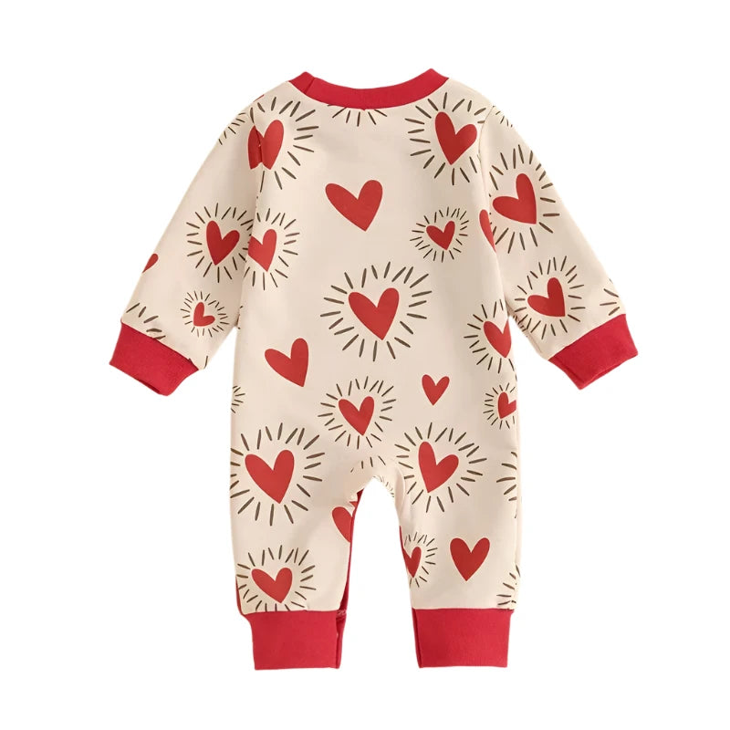 Baby Valentine Red Heart Casual Romper