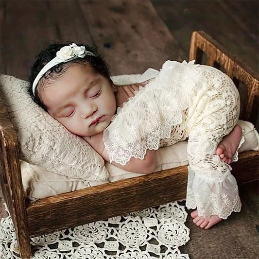 Newborn Lace Romper Photoshoot Outfit Set