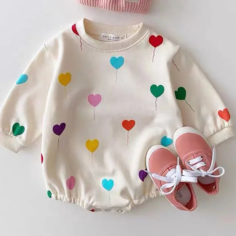 Baby Balloon Heart Sweatshirt Bodysuit