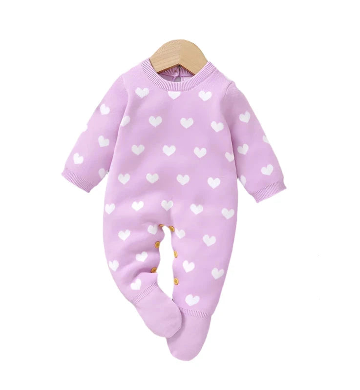 Baby Lilac Heart Fleece Pajama