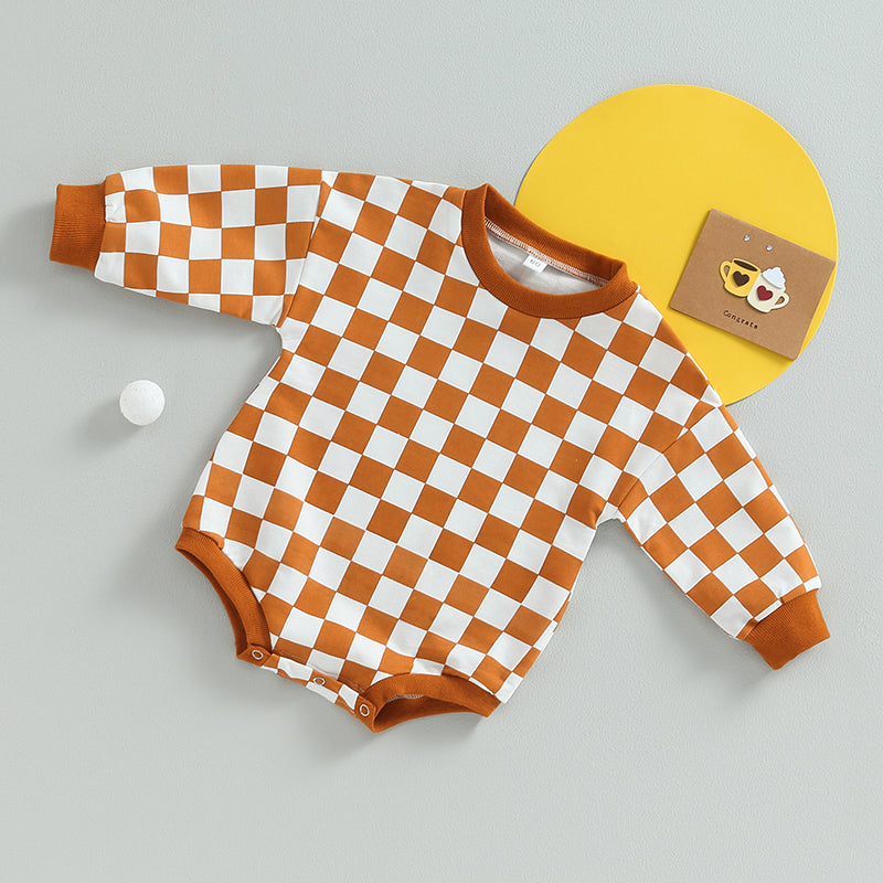 Baby Checkerboard Sweatshirt Bodysuit