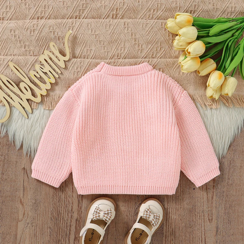 Baby 3D Knitted Cardigan Sweater with Bows