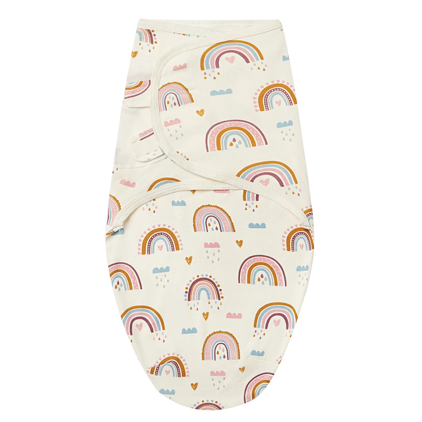 Featuring Newborn Sleep Swaddle in Rainbow