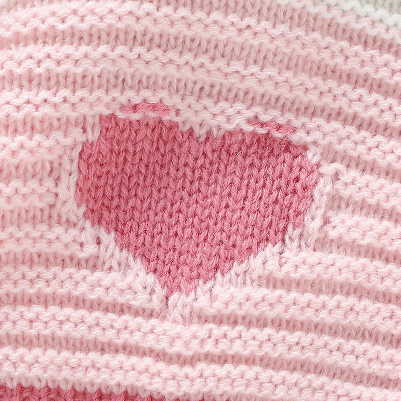 Baby Valentine Hearts Knitted Cardigan Sweater