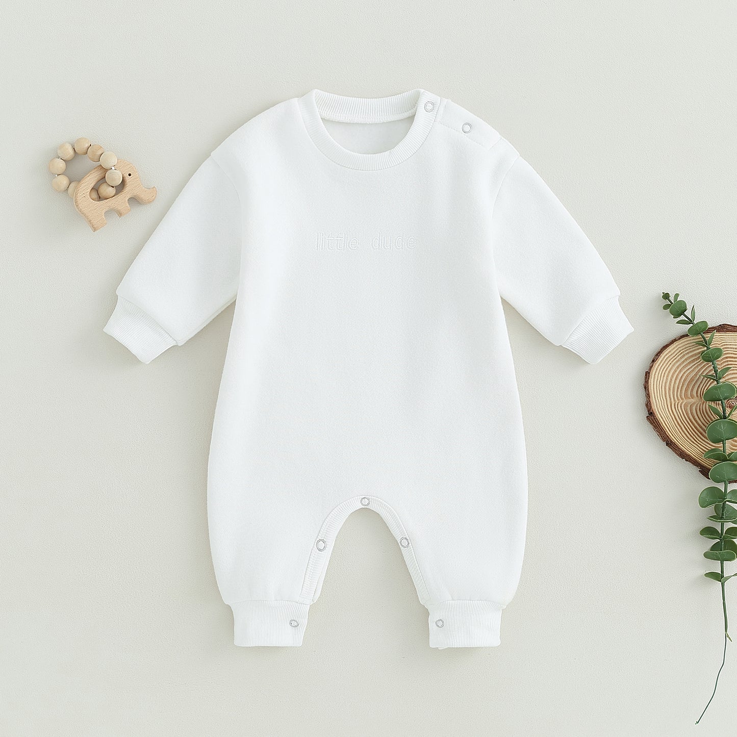 Baby Boy Winter "Little Dude" Romper