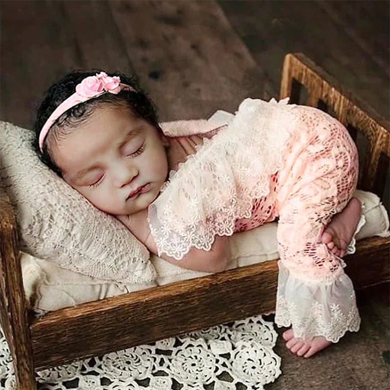 Newborn Lace Romper Photoshoot Outfit Set