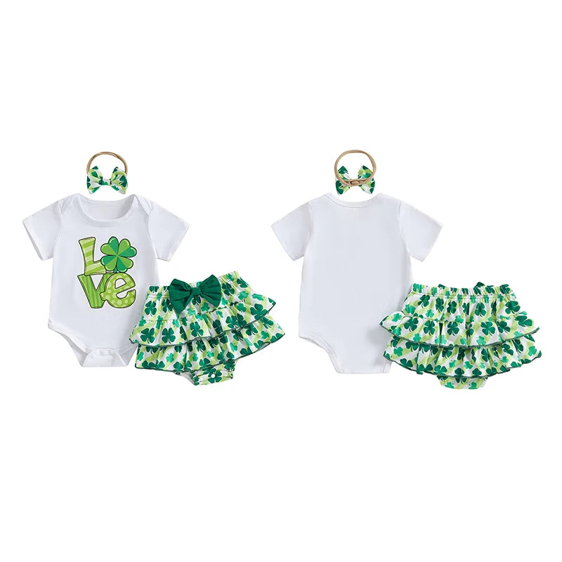 Baby 3-Piece "Love" Ruffle Skirt Set