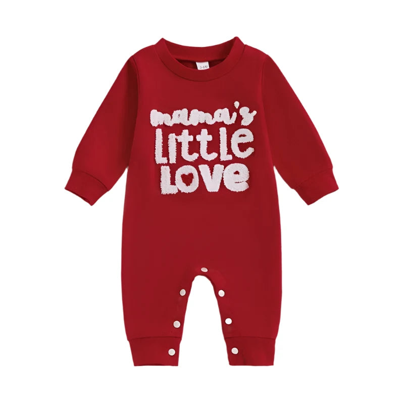 Baby Valentine Red Love Romper "Mama's Little Love"