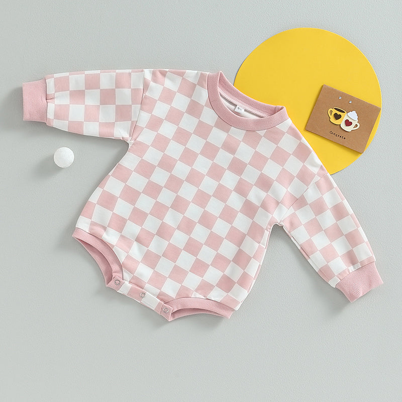 Baby Checkerboard Sweatshirt Bodysuit