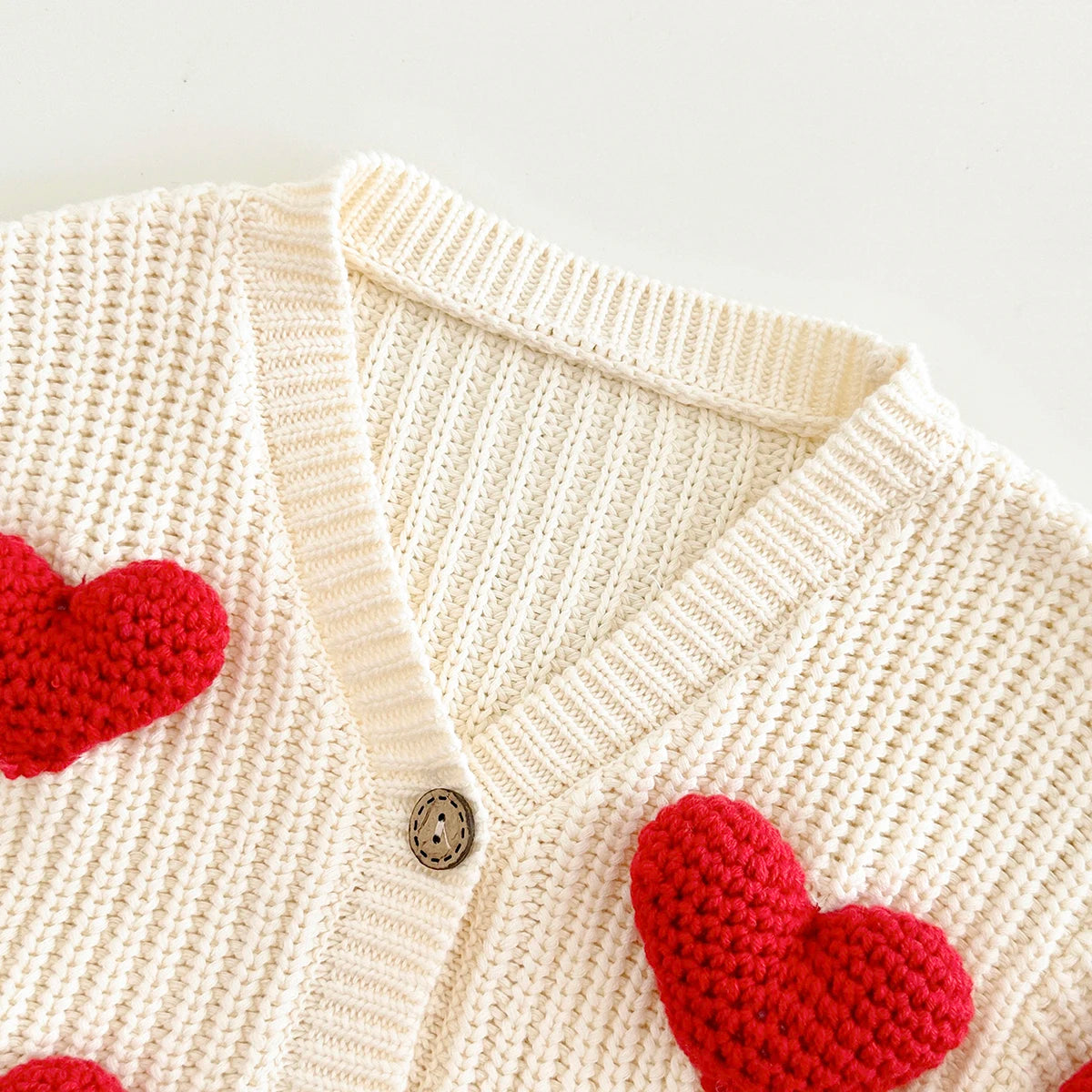 Baby Girl Heart Cardigan Knitted Sweater