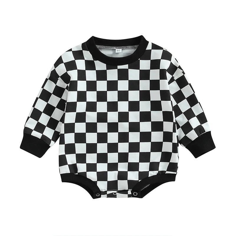 Baby Checkerboard Sweatshirt Bodysuit