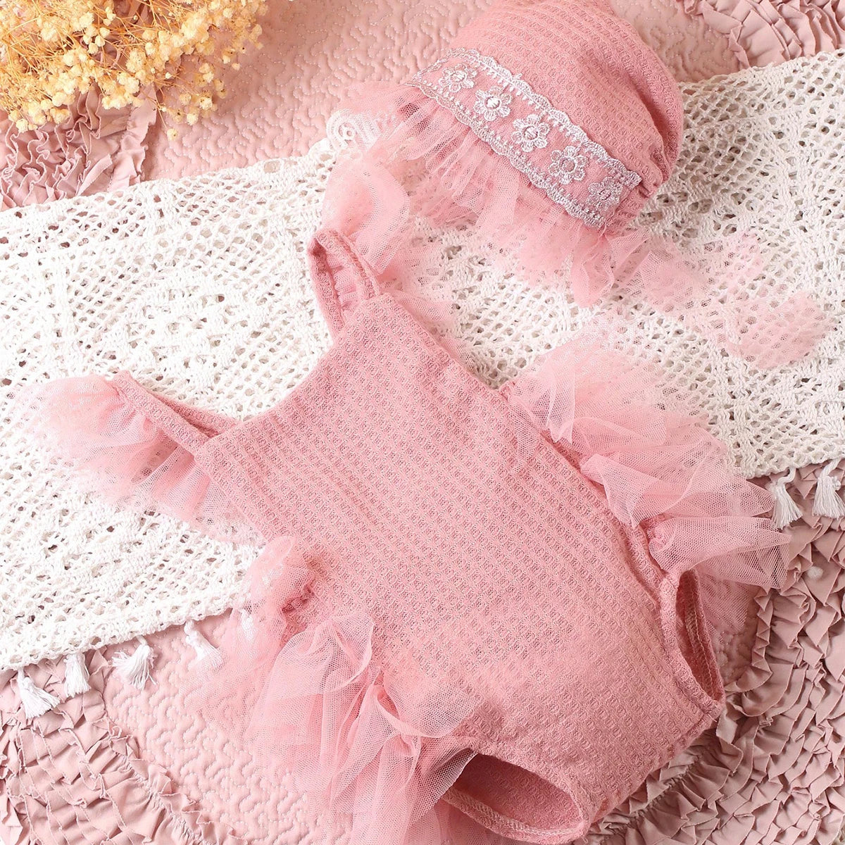 Newborn Ruffle Romper Photoshoot Outfit Set