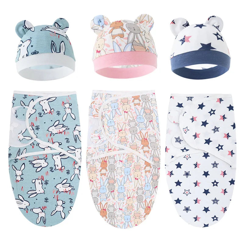 Newborn Baby Sleep Swaddle Cute Animal Prints 0-6 months