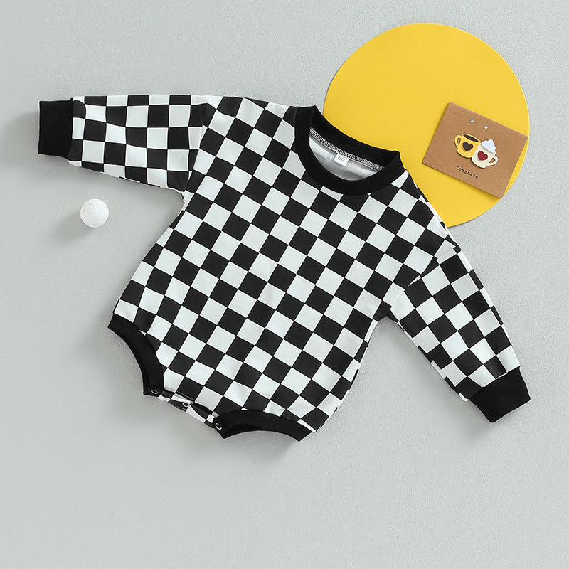 Baby Checkerboard Sweatshirt Bodysuit