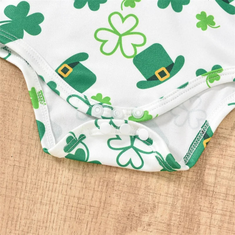 Baby Bowtie and Suspenders Outfit in Irish Flag