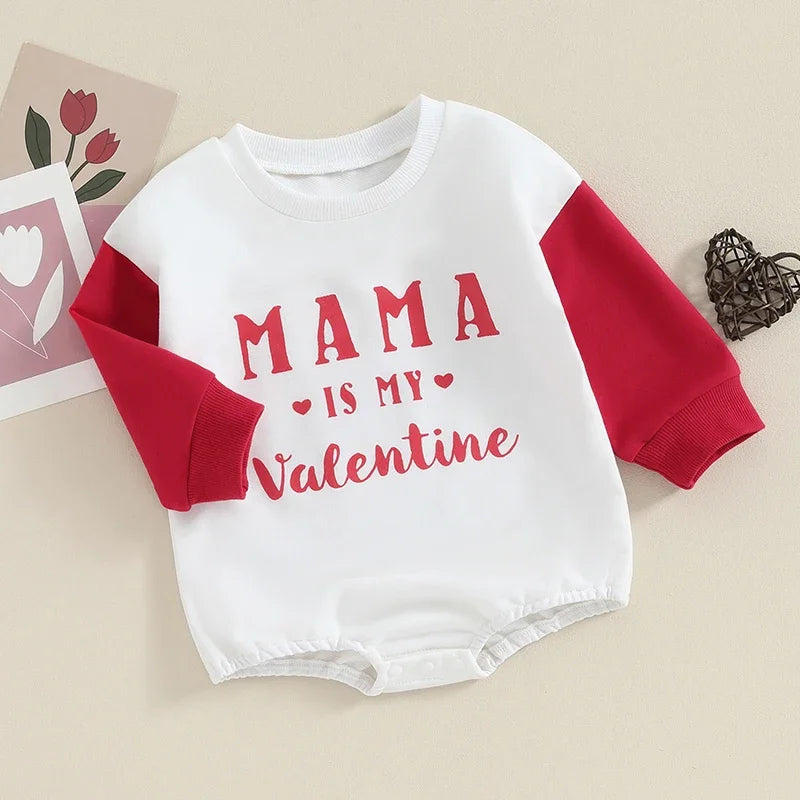 Baby Valentine Sweatshirt Bodysuit "Mama is my Valentine"