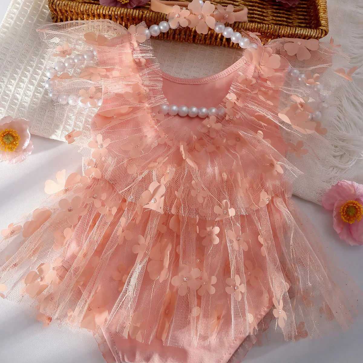 Newborn Floral Dress Photoshoot Outfit Set