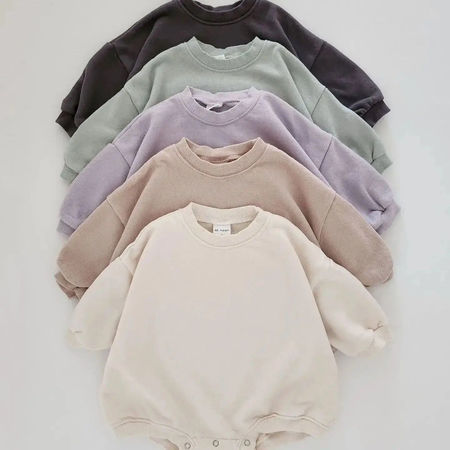 Baby Neutral Color Sweatshirt Bodysuit Long-Sleeve Onesie Sweaters