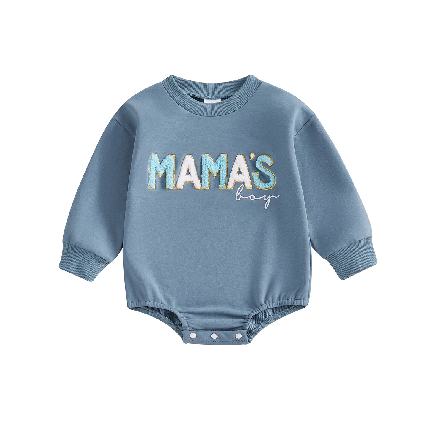 Baby Boys Sweatshirts Bodysuit "Mama's Boy" Letter Embroidery Bodysuit