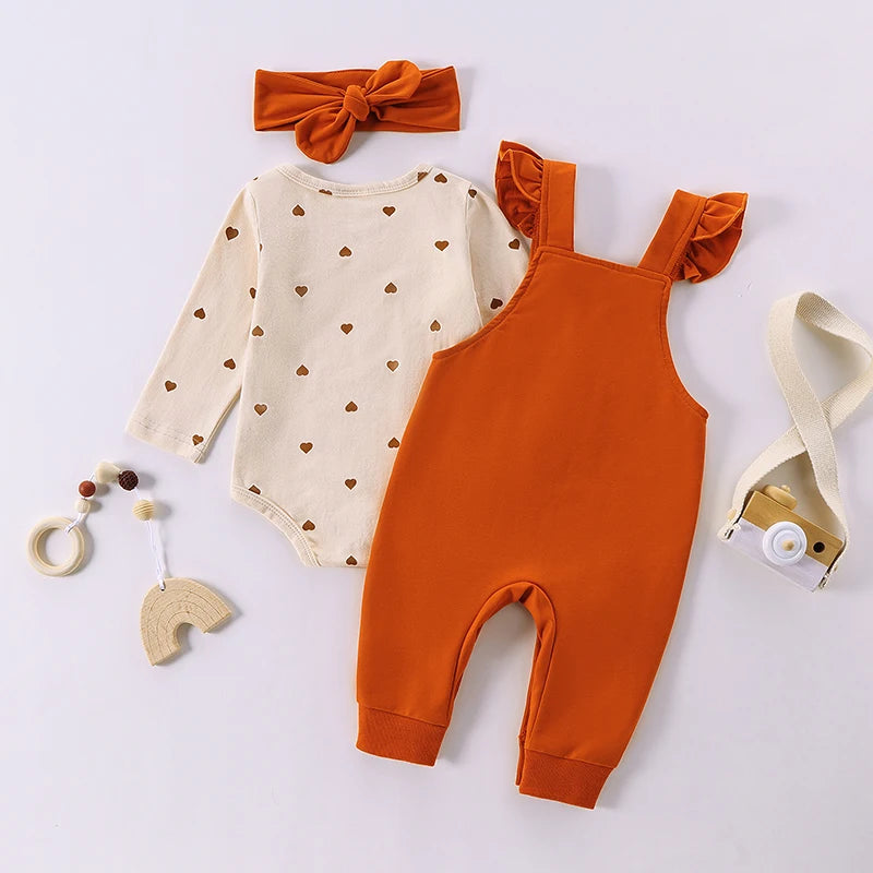 Baby Valentine Heart Ruffle 2-Piece Overall