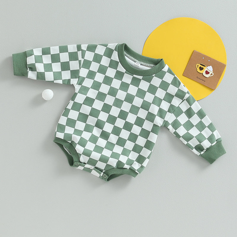 Baby Checkerboard Sweatshirt Bodysuit